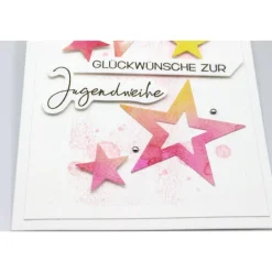 Discount Zauberhafte Jugendweihekarte mit Sternen, Glückwunschkarte zur Jugendweihe Glückwunschkarten