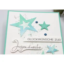 Zauberhafte Jugendweihekarte mit Sternen, Glückwunschkarte zur Jugendweihe Glückwunschkarten