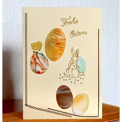 Clearance Zauberhafte Osterkarte als Unikat mit Encaustic-Malerei Osterkarten
