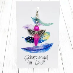 Zauberhafter Schutzengel Ballerina Anhänger silberfarben/pink – Glücksbringer & Geschenk Geschenke