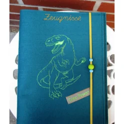 Zeugnissmappe / Zeugnisshülle aus Filz "Dino" Kinder Einschulung
