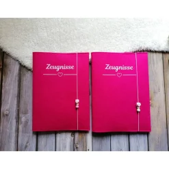Zeugnissmappe aus Filz - personalisierbar- Einschulung * pink Kinder Einschulung