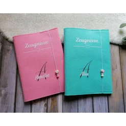 Zeugnissmappe aus Filz - personalisierbar- Einschulung * pink Kinder Einschulung