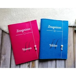 Sale Zeugnissmappe aus Filz - personalisierbar- Einschulung * Minze Kinder Einschulung