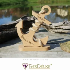 Zeus Anker Holz Personalisiert Gravur Geschenk Hochzeitstag Jahrestag Goldene Hochzeit Silberhochzeit Holzanker Hochzeitsgeschenke
