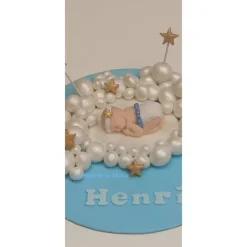 Tortendekoration|Tortendeko by Mona Zuckerfigur Tortenbild Tortendeko Wolken Baby Taufe