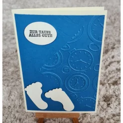 Outlet Zur Taufe Alles Gute  , Glückwunschkarte , Blau , Babyfüßchen , Junge , Glückwunschkarten