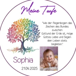 Clearance Zur Taufe Tortenaufleger aus Esspapier mit 12 Muffins Lebensbaum Tortendeko Photo Tortenbild Name Datum und Vers Tortendekoration