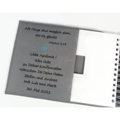 Discount zusätzliche Widmung in einem Gästebuch zur Kommunion, Konfirmation, Firmung oder Geburtstag Geschenke